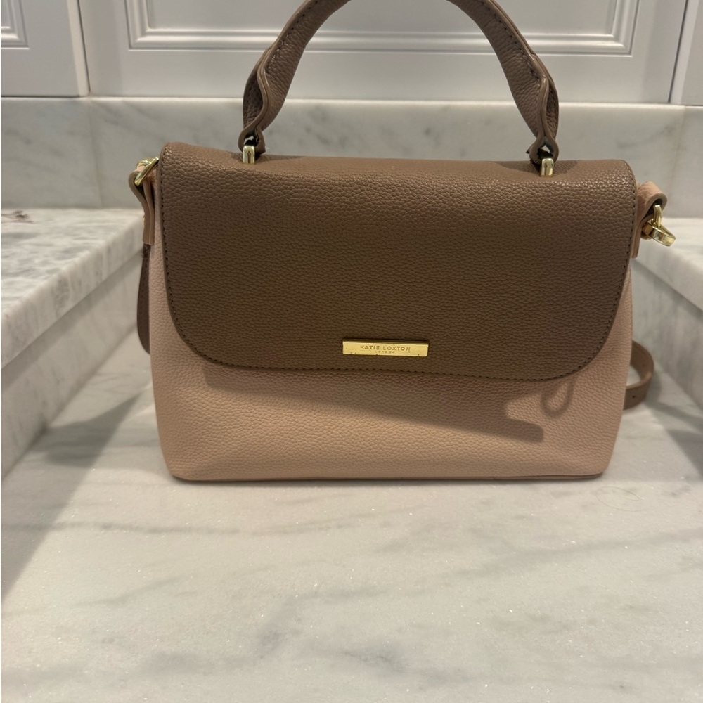 Katie Loxton Elegant Tan and Cream Shoulder Bag